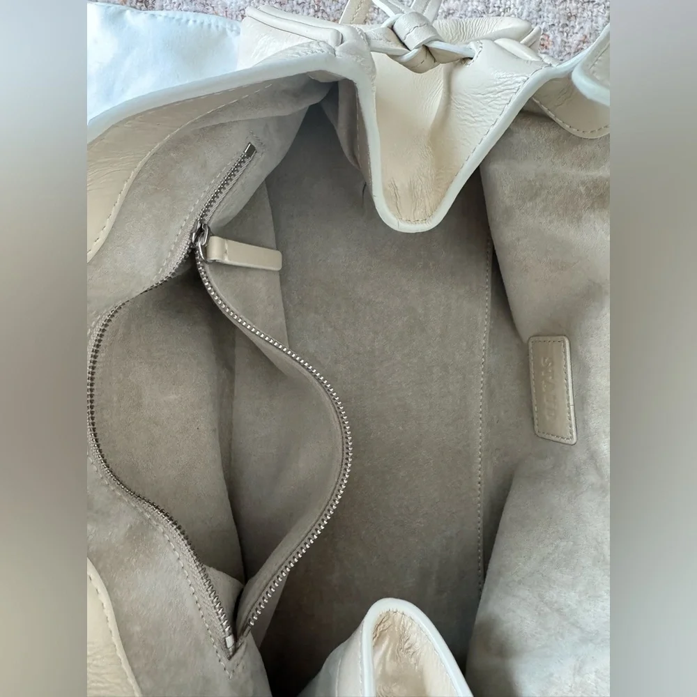 STAUD Cream Leather Shoulder Bag - Picture 10 of 11